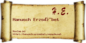Hanusch Erzsébet névjegykártya